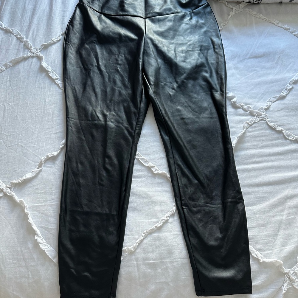 Sleek Black Faux Leather Pants